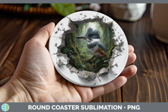 GorgeousBirds 01 3D Hole Round Coaster design.