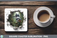 GorgeousBirds 01 3D Hole Square Coaster design.