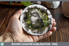GorgeousBirds 01 3D Hole Round Coaster design.