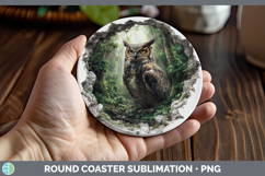 GorgeousBirds 01 3D Hole Round Coaster design.