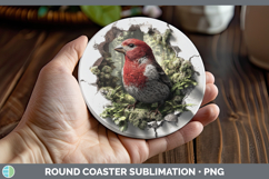 GorgeousBirds 01 3D Hole Round Coaster design.