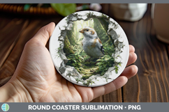 GorgeousBirds 01 3D Hole Round Coaster design.