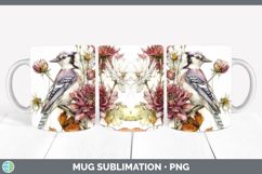 GorgeousBirds 01 Autumn Floral Mug Wrap design.