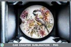 GorgeousBirds 01 Autumn Floral Car Coaster design.