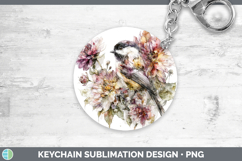 GorgeousBirds 01 Autumn Floral Keychain design.