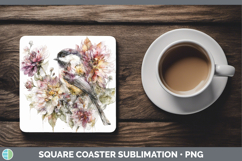 GorgeousBirds 01 Autumn Floral Square Coaster design.