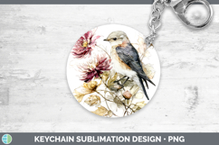GorgeousBirds 01 Autumn Floral Keychain design.