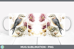 GorgeousBirds 01 Autumn Floral Mug Wrap design.