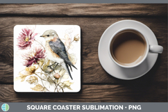 GorgeousBirds 01 Autumn Floral Square Coaster design.