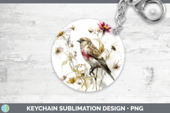 GorgeousBirds 01 Autumn Floral Keychain design.