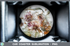 GorgeousBirds 01 Autumn Floral Car Coaster design.