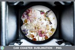 GorgeousBirds 01 Autumn Floral Car Coaster design.