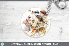 GorgeousBirds 01 Autumn Floral Keychain design.