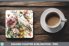 GorgeousBirds 01 Autumn Floral Square Coaster design.
