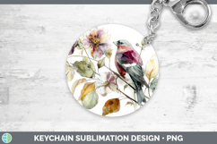 GorgeousBirds 01 Autumn Floral Keychain design.