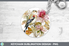 GorgeousBirds 01 Autumn Floral Keychain design.