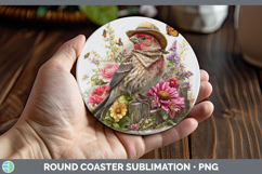GorgeousBirds 01 Bandana Summer Round Coaster design.