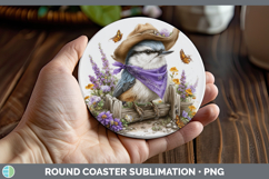 GorgeousBirds 01 Bandana Summer Round Coaster design.