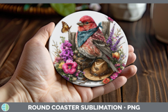 GorgeousBirds 01 Bandana Summer Round Coaster design.