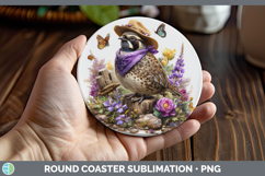 GorgeousBirds 01 Bandana Summer Round Coaster design.
