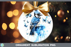 GorgeousBirds 01 Blue Drips Ornament design.