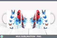 GorgeousBirds 01 Blue Drips Mug Wrap design.