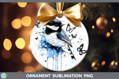 GorgeousBirds 01 Blue Drips Ornament design.