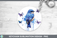 GorgeousBirds 01 Blue Drips Keychain design.