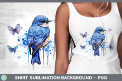 GorgeousBirds 01 Blue Drips Shirt design.