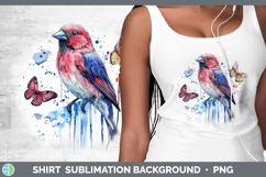 GorgeousBirds 01 Blue Drips Shirt design.