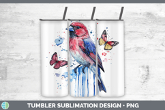GorgeousBirds 01 Blue Drips Tumbler design.