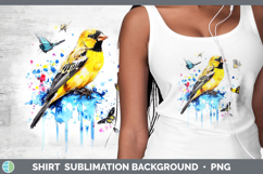 GorgeousBirds 01 Blue Drips Shirt design.