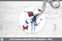 GorgeousBirds 01 Blue Drips Keychain design.