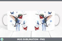 GorgeousBirds 01 Blue Drips Mug Wrap design.
