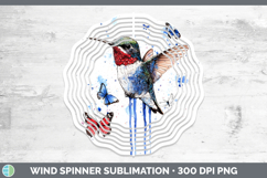 GorgeousBirds 01 Blue Drips Wind Spinner design.