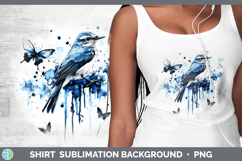 GorgeousBirds 01 Blue Drips Shirt design.