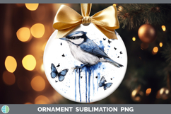 GorgeousBirds 01 Blue Drips Ornament design.