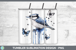 GorgeousBirds 01 Blue Drips Tumbler design.