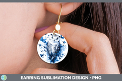 GorgeousBirds 01 Blue Drips Round Earrings design.