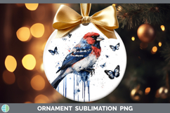 GorgeousBirds 01 Blue Drips Ornament design.