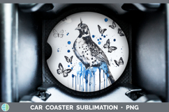 GorgeousBirds 01 Blue Drips Car Coaster design.