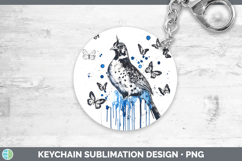 GorgeousBirds 01 Blue Drips Keychain design.