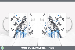 GorgeousBirds 01 Blue Drips Mug Wrap design.