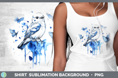 GorgeousBirds 01 Blue Drips Shirt design.
