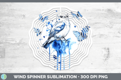 GorgeousBirds 01 Blue Drips Wind Spinner design.