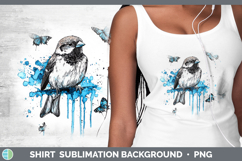 GorgeousBirds 01 Blue Drips Shirt design.
