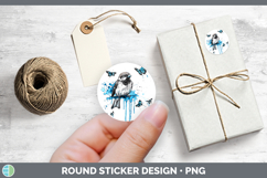GorgeousBirds 01 Blue Drips Stickers design.