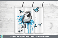 GorgeousBirds 01 Blue Drips Tumbler design.