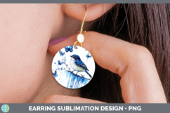 GorgeousBirds 01 Blue Drips Round Earrings design.