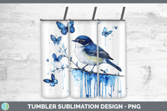 GorgeousBirds 01 Blue Drips Tumbler design.